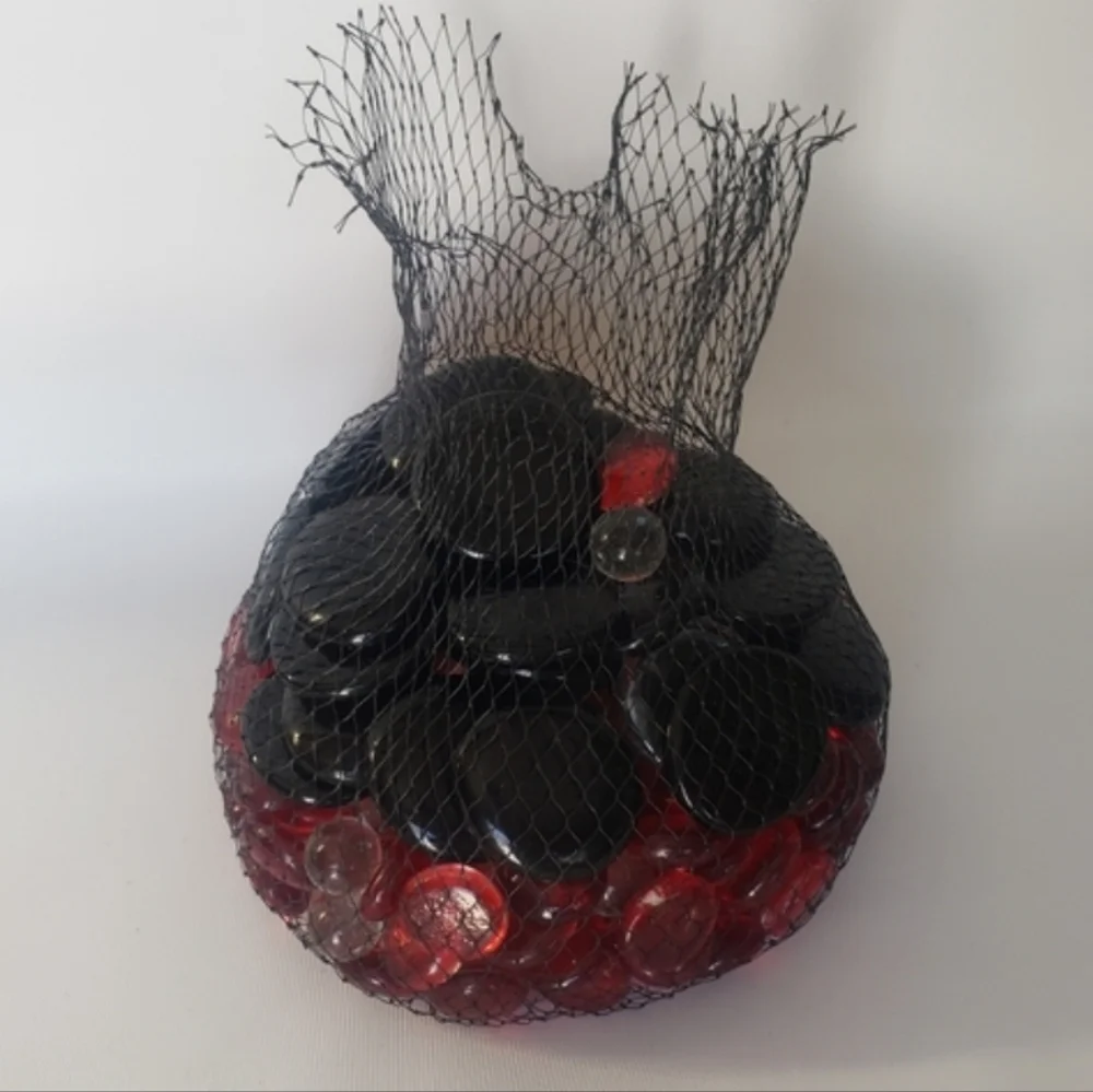 Black and Red Decorative Stones